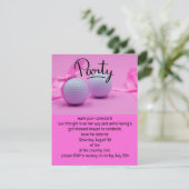 Golf baby girl op roze achtergrond kaart (Staand voorkant)