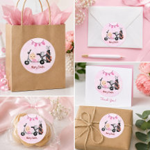 Golf Baby Girl voor Baby Shower op roze