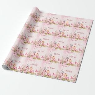 Golf Baby Girl voor babyfeest op roze Cadeaupapier