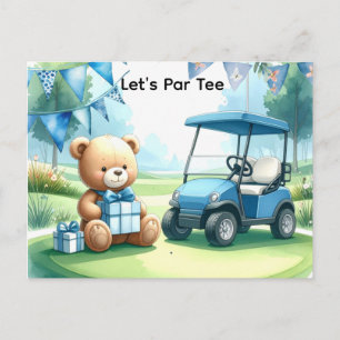 Golf Baby Jongen Blauwe Golf Thema Baby Shower Briefkaart