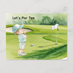 Golf Baby Jongen Blauwe Golf Thema Baby Shower Briefkaart