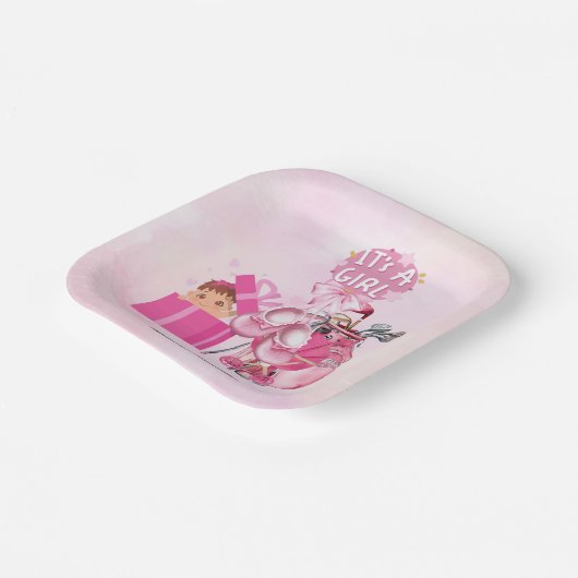 Golf Baby Meisje baby shower in Roze thema Papieren Bordje (Gebogen)