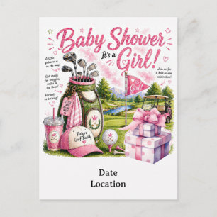 Golf Baby Meisje Golfer Briefkaart