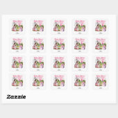 Golf Baby Meisje Golfer Vierkante Sticker (Vel)