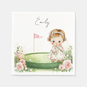 Golf Baby Meisje op Putting green Servet