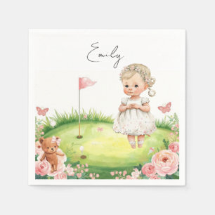 Golf Baby Meisje op Putting green Servet