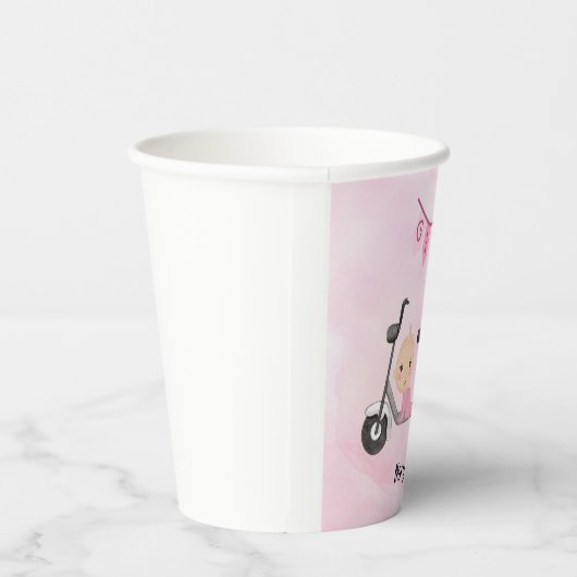 Golf Baby Meisje voor Baby shower op roze Papieren Bekers (Rechts)