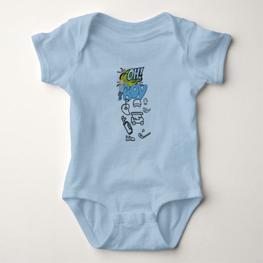 Golf-baby op blauwe achtergrond-baby romper (Voorkant)