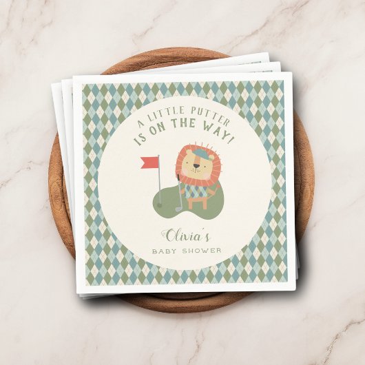 Golf Baby Shower A Little Putter Preppy Argyle Servet