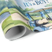 Golf Baby shower boy Blauw thema Cadeaupapier (Rol Hoek)