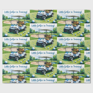 Golf Baby shower boy Blauw thema inpakpapier
