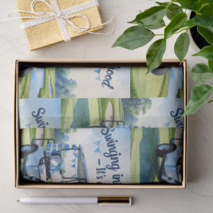 Golf Baby shower boy Blauw thema inpakpapier Tissuepapier