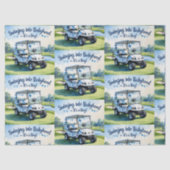 Golf Baby shower boy Blauw thema inpakpapier Tissuepapier (Voorkant)