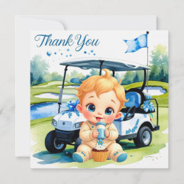 Golf Baby shower Boy thema Bedankkaart