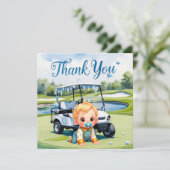 Golf Baby shower Boy thema Bedankkaart (Staand voorkant)
