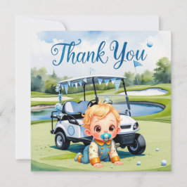 Golf Baby shower Boy thema Bedankkaart