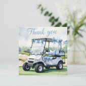 Golf Baby shower Boy thema Bedankkaart (Staand voorkant)