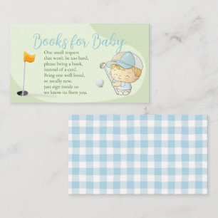Golf Baby shower Cute Boy Par-T-shirt Book Request Informatiekaartje