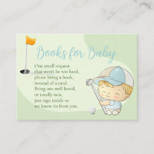 Golf Baby shower Cute Boy Par-T-shirt Book Request Informatiekaartje