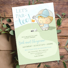 Golf Baby shower Cute Boy Par T-shirt Coed Party Kaart