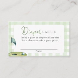 Golf Baby Shower Diaper Raffle Card Informatiekaartje