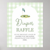 Golf baby shower Diaper Raffle sign Poster (Voorkant)