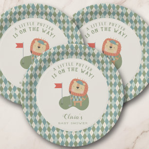 Golf Baby Shower Een Kleine Putter Preppy Argyle Papieren Bordje