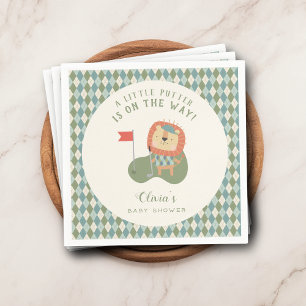 Golf Baby Shower Een Kleine Putter Preppy Argyle   Servet