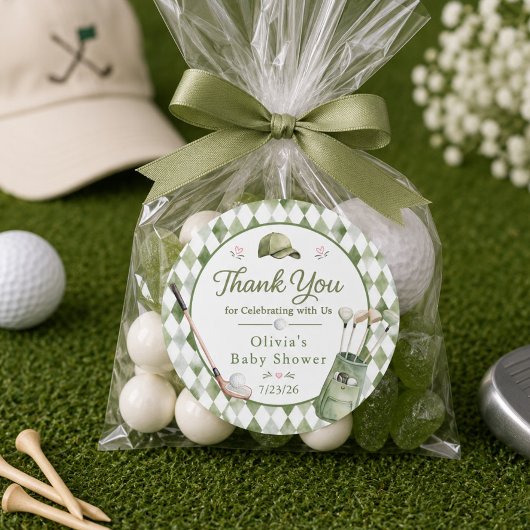 Golf Baby Shower Favor Sticker
