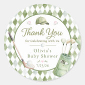 Golf Baby Shower Favor Sticker (Voorkant)