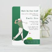 Golf Baby Shower Invitation Kaart (Staand voorkant)