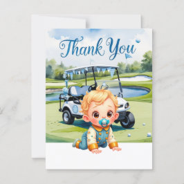 Golf Baby Shower Jongens thema  Briefkaart