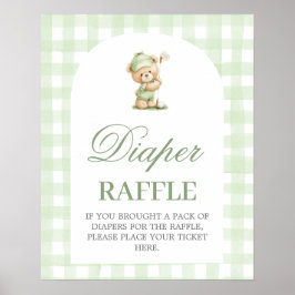 Golf baby shower Luiers Raffle bord Poster
