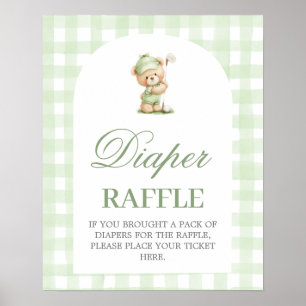 Golf baby shower Luiers Raffle bord Poster