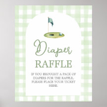 Golf baby shower Luiers Raffle bord