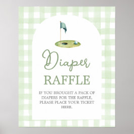Golf baby shower Luiers Raffle bord Poster