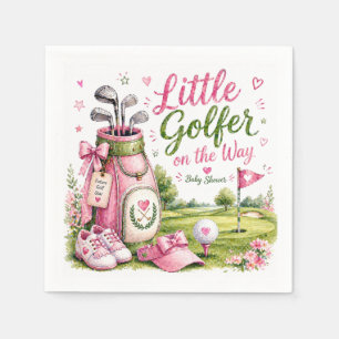 Golf Baby Shower Meisje Golfer is op komst Servet