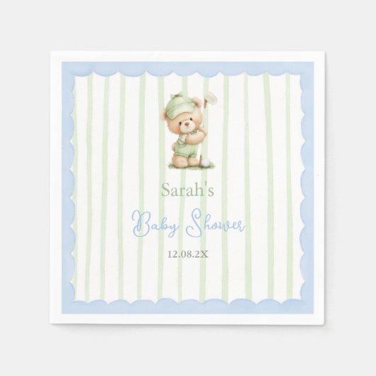 Golf Baby Shower Napkins Servet (Voorkant)