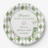 Golf Baby Shower Papieren Bord (Voorkant)
