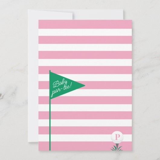 Golf Baby shower Par-t-shirt Uitnodiging (Achterkant)