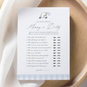 Golf Baby shower Raad wie mama of papa Kaart