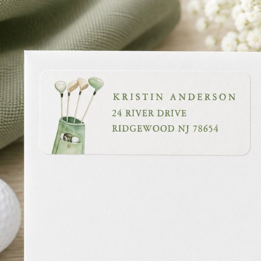 Golf Baby Shower Retouradreslabel Etiket