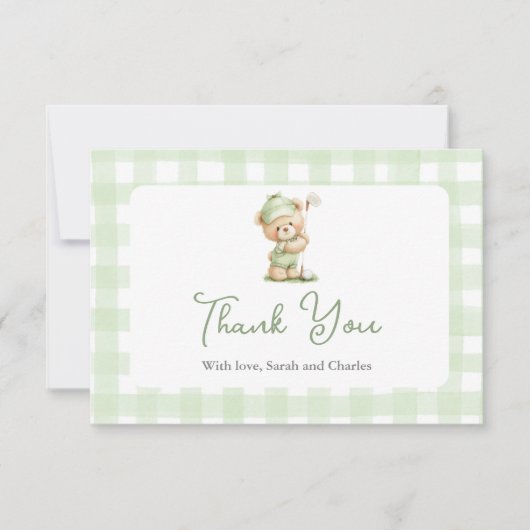 Golf  Baby Shower Thank You Card Bedankkaart (Voorkant)