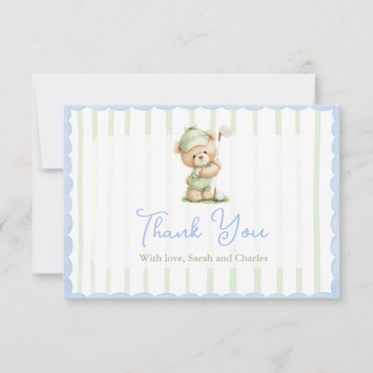 Golf  Baby Shower Thank You Card Bedankkaart (Voorkant)