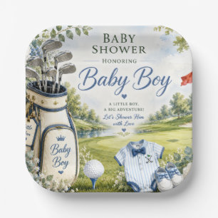 Golf Baby Shower thema golfbaan voor jongen  Papieren Bordje