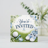 Golf baby shower uitnodiging (Staand voorkant)