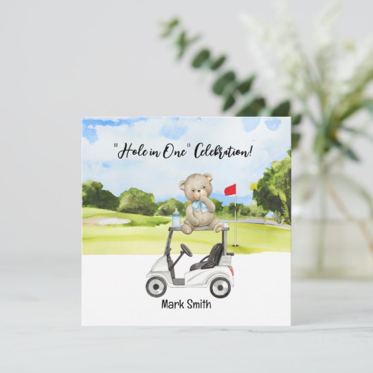 Golf baby shower uitnodiging (Staand voorkant)