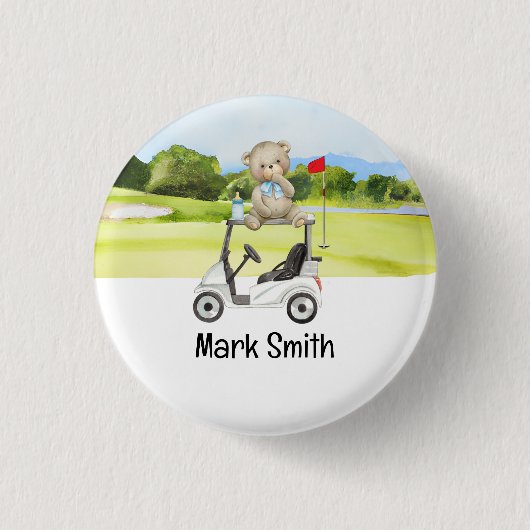Golf baby shower / Verjaardag / gefeliciteerd Ronde Button 3,2 Cm (Voorkant)