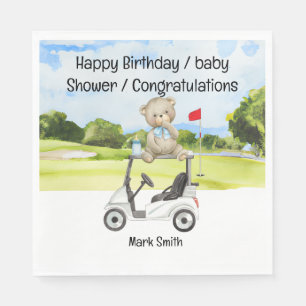 Golf baby shower / Verjaardag / gefeliciteerd Servet
