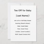 Golf Baby shower voor jongen met golfkar op groen Kaart (Achterkant)